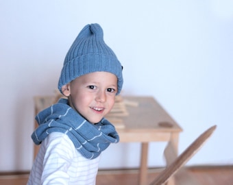 Ribbed hat - Toddler cap - Knitted beanie - Kids knitted hat - fisherman hat - Ribbed hat in alpaca wool blend - winter hat