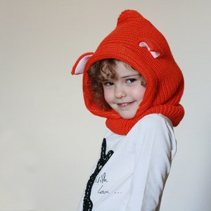 Kids fox hat Knitted fox cow Fox cowl image 3