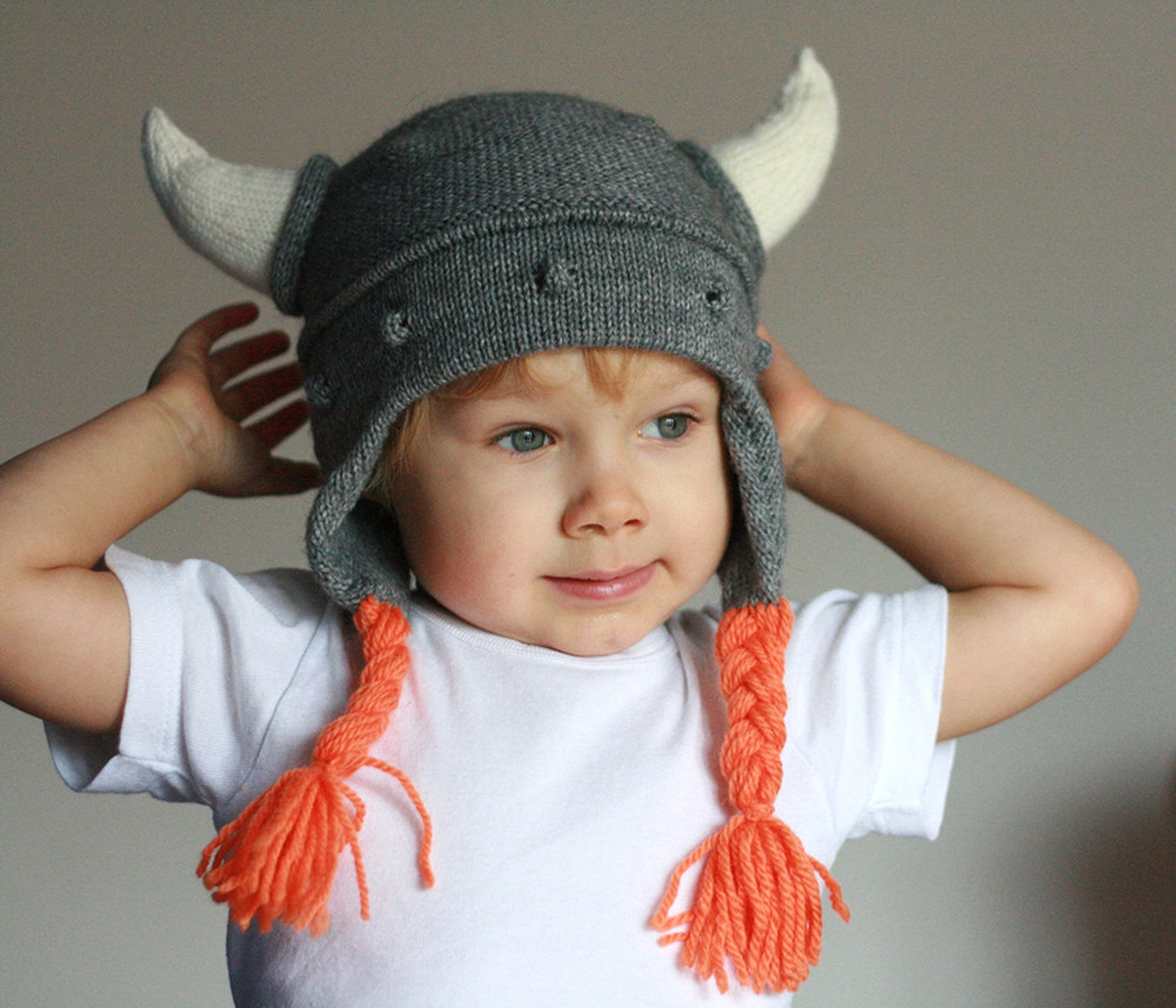 Kids Viking hat Viking hat with hornes Child knit hat Etsy