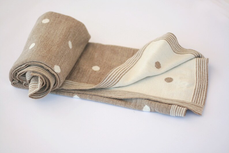 Personalized knitted baby blanket in the wool blend yarn OEKO Etsy