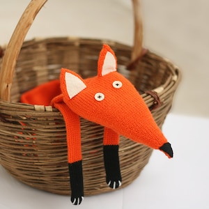 Childrens Fox scarf Fox scarf kids Fox knitted scarf Knitted scarf Child scarf Knitted woman scarf Knit scarf image 1