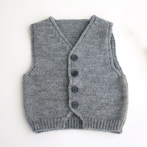 Baby boys knit vest in soft wool alpaca blend, available in many colors
