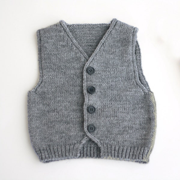 Gilet tricoté pour bébé garçon en doux mélange de laine d'alpaga, disponible dans de nombreux coloris