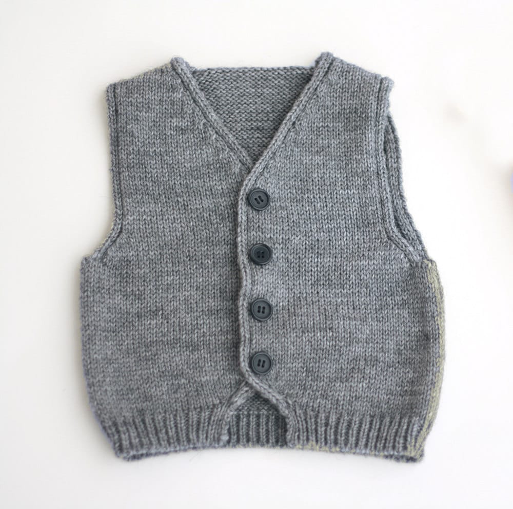 Baby boys knit vest in soft wool alpaca blend, available in many colors