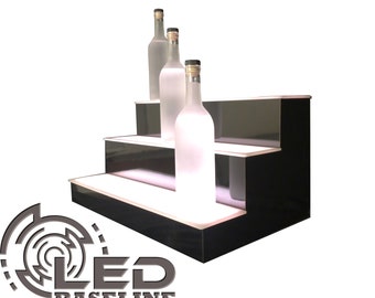 38" 2-Tier LED Lighted Liquor Bottle Display Shelf - Multi-Color Lighting For Back Bar 6 thumbnail image