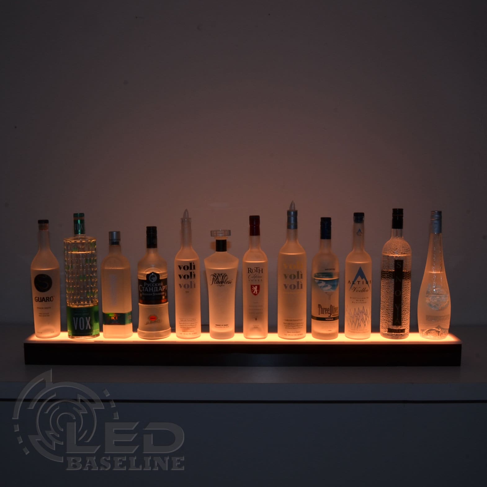 Kegworks wall mounted led lighted liquor bottle shelf sale