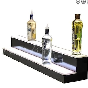 48" 2 Step Bar Shelf Led Lighted for Liquor Bottle display