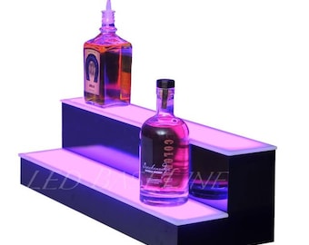 34 4 Step LED Lighted Bar Shelf Liquor Bottle Display - Etsy UK