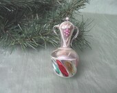 Double handle amphora urn painted glass ornament vintage jug vase tree ornament, bauble