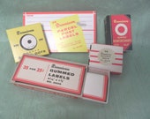 Dennison office label lot vintage office supply, notary seals, signal dots, parcel post label