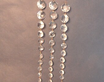 Chandelier prism 77mm Czech full cut teardrop octagon crystal glass beaded