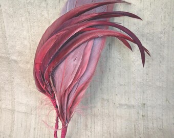 Shades of mauve and pink feather accent piece / vintage hat fascinator ornament / plumes