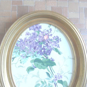 Thick gold tone oval picture frame / vintage, wood / 14.5&quot; x 17.5&quot;
