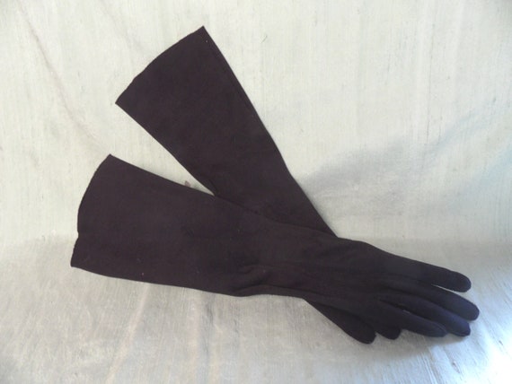 Long Black Women s Gloves Vintage Crescendoe Size 6 1 2