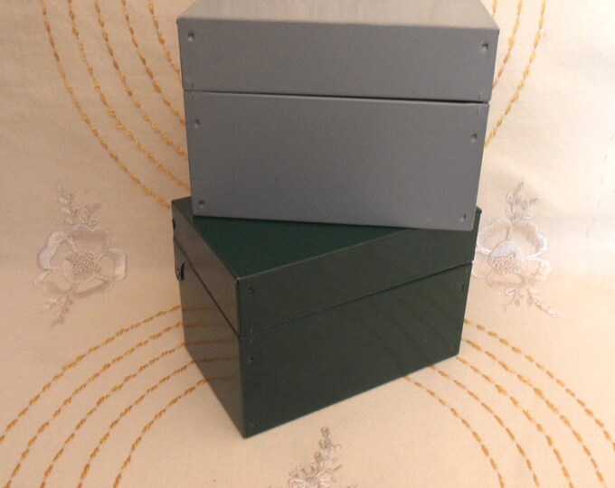 Two Industrial Metal Boxes With Hinged Lids / Vintage / Gray Etsy