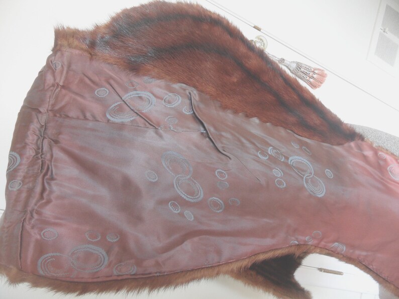 Mink stole cape vintage brown fur wrap shawl women/'s mink stole wedding dress coat