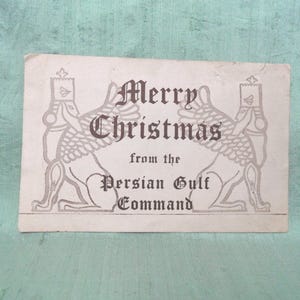 US Army Merry Christmas From The Persian Gulf Command 1944 Military / vintage militaria Christmas card