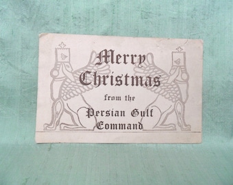 US Army Merry Christmas From The Persian Gulf Command 1944 Military / vintage militaria Christmas card