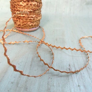 25 yards of metallic gold baby rick rack / vintage sewing trim