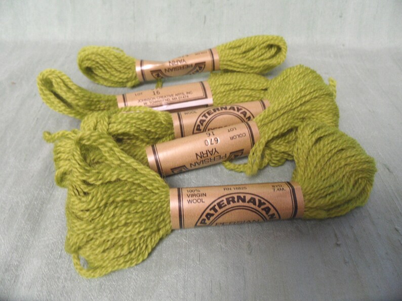 Download 5 skeins of Paternayan Persian Wool Yarn / Color 670 Green ...