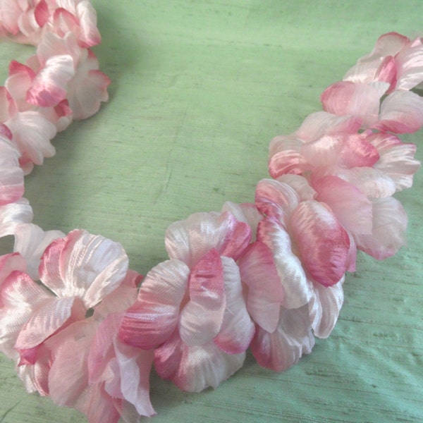Pink ombre silk flower strip /  vintage 23" millinery strand / faux flower hat band  Japan