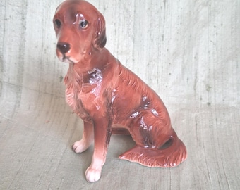 Irish Setter dog figurine / vintage, ceramic
