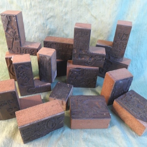 16 Auto Repairs Printing Plate Block Letterpress Stamps, vintage