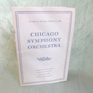 Programma della Chicago Symphony Orchestra del 1953, musica effimera vintage