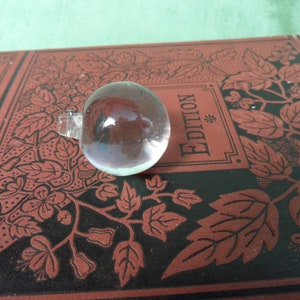 Round glass chandelier prism drop 1" diameter / vintage ball prism sphere