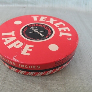 Lata de metal vacía TEXCEL TAPE de la marca LePage / lata vintage para celofán
