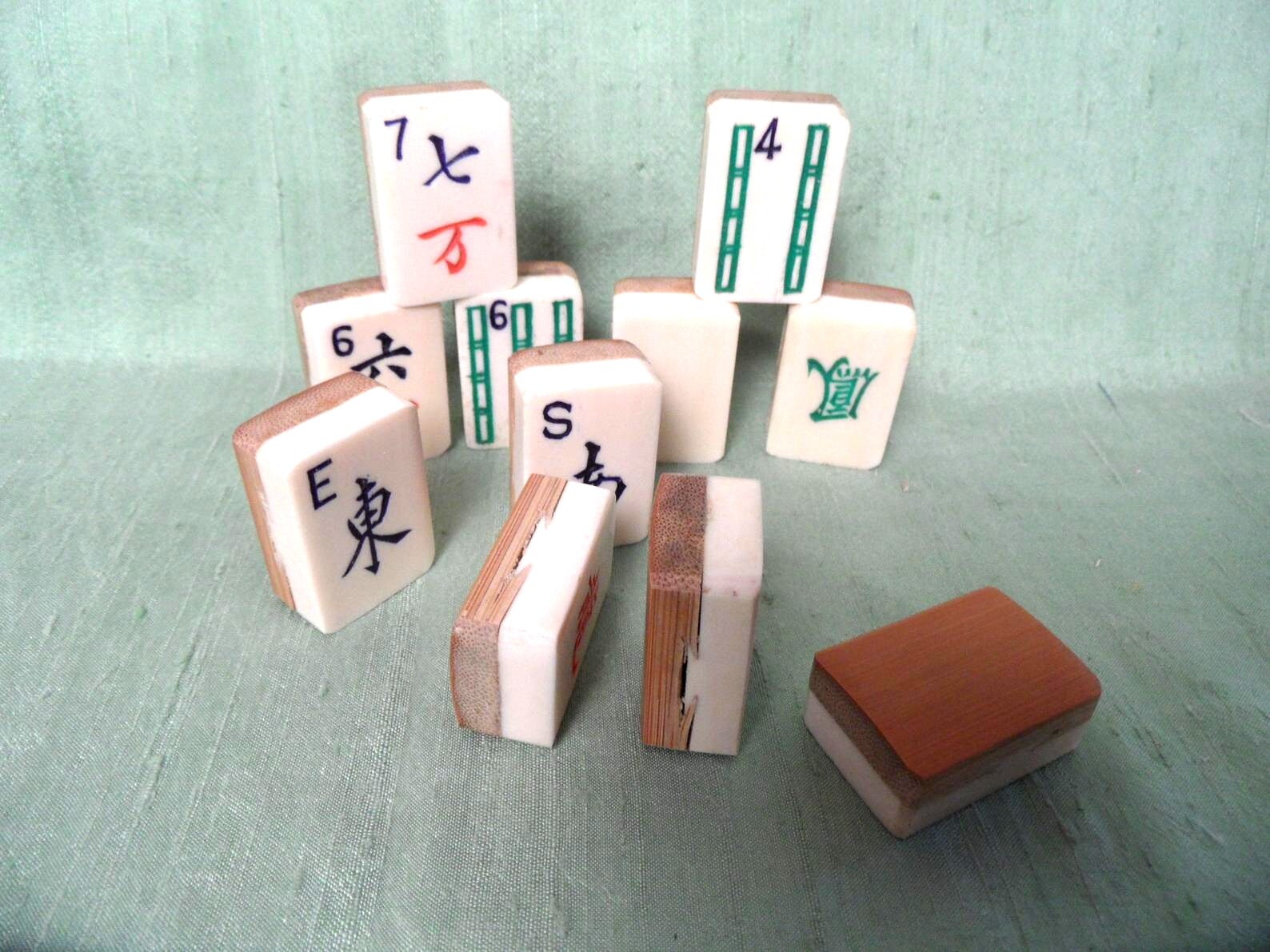 Dice & Tile Games Tile Games Toys & Games 11 Mah Jong tiles vintage ...