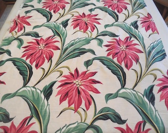 American Folk and Fabric  Belevedere Floral Barkcloth Pattern Woven Cotton BTY 