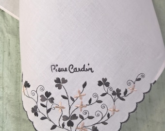 Pierre Cardin large handkerchief, vintage, embroidered