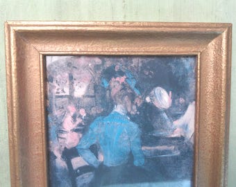 Moldura / moldura de madeira entalhada vintage em tom dourado polido / 8" x 10"