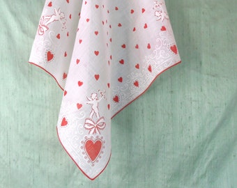 Valentijnsdagzakdoek/cupido en harten rode zakdoek