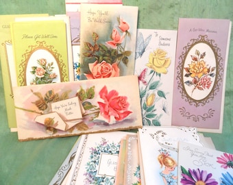 20 unused Get Well greeting cards / vintage card lot, no envelopes