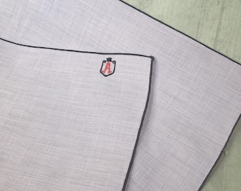 Monogram A extra large hankie / vintage men's handkerchief / gentlemen's initial A, letter A