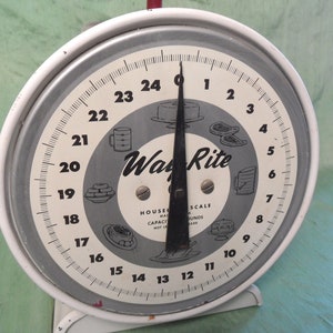 Way Rite Scale / Vintage 25 Lb Scale Retro Red Old Fashioned - Etsy