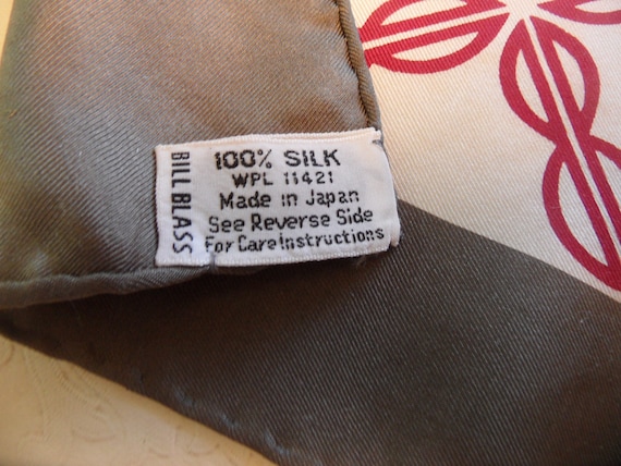 Bill Blass silk scarf  /  designer burgundy moder… - image 4