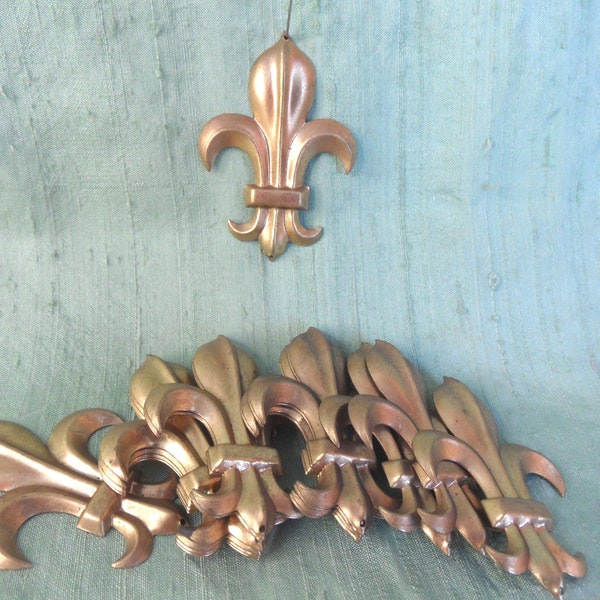15 fleur di lis stampings / 2", two hole, larger and shabby brass stamping