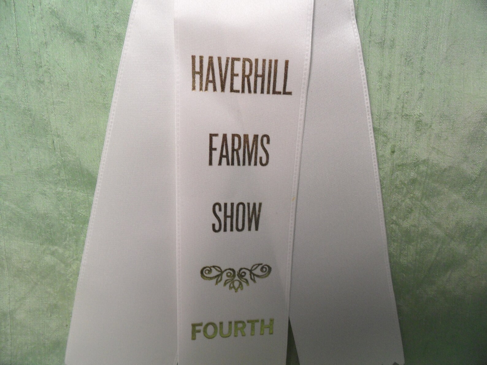 White Rosette Horse Prize Ribbon 4 / Haverhill Farms Etsy