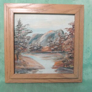 Oak framed landscape oil painting / vintage mid century / Poncha Pass Colorado