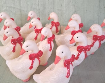 14 goose string light bulb covers / vintage blow mold geese, covers only