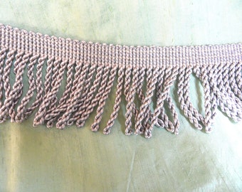 5 yards of grey bullion fringe trim / 2.5" upholstery trim passementerie