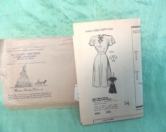 Marian Martin sewing pattern 9254 / vintage dress pattern, size 14