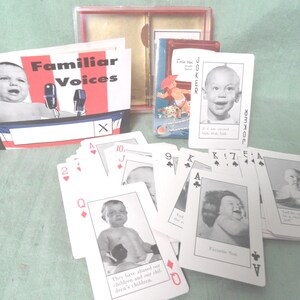Politische Sprüche von Babys Spielkarten / Vintage, Vertraute Stimmen Boxed Double Deck w Partitur Booklet, Erinnerung