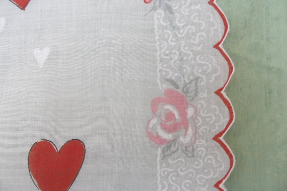 Valentine's Day handkerchief / vintage cupid and … - image 4