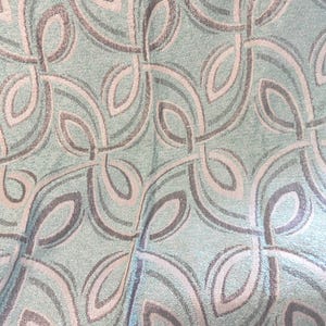 Mid century modern lurex upholstery fabric remnant / vintage black, silver and aqua atomic fabric piece, MCM