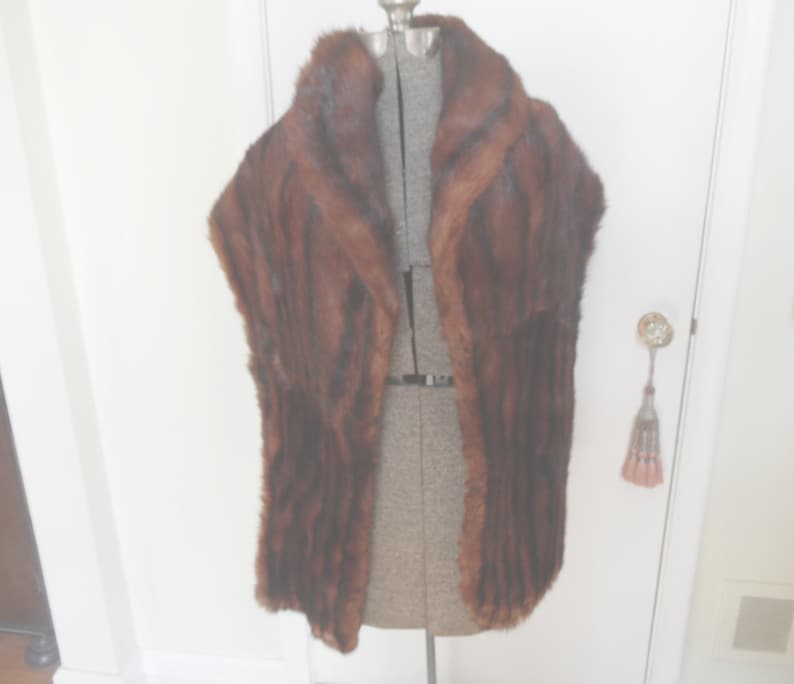 Mink stole cape vintage brown fur wrap shawl women/'s mink stole wedding dress coat
