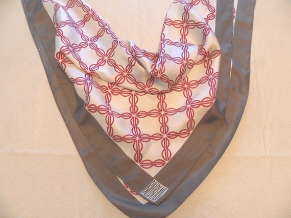 Bill Blass silk scarf  /  designer burgundy moder… - image 1